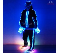 MJ dance light up led tron costume with led hat,led gloves,led shoes cover